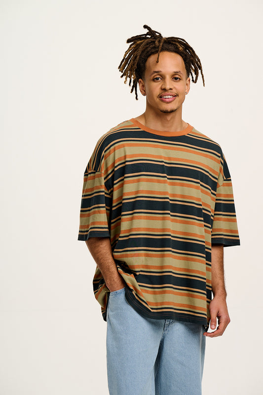 Benny - Oversized Cotton T-Shirt in Midnight Stripe