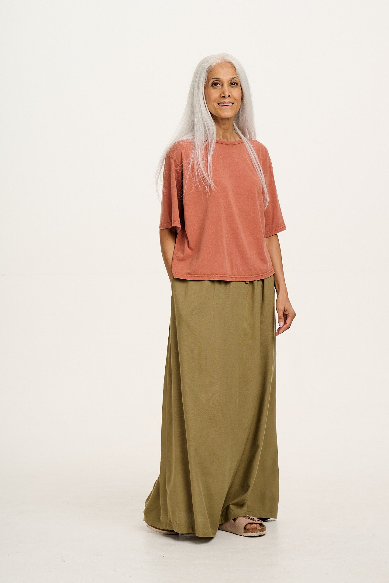 Zayla - Cropped Boxy T-Shirt in Amber Orange