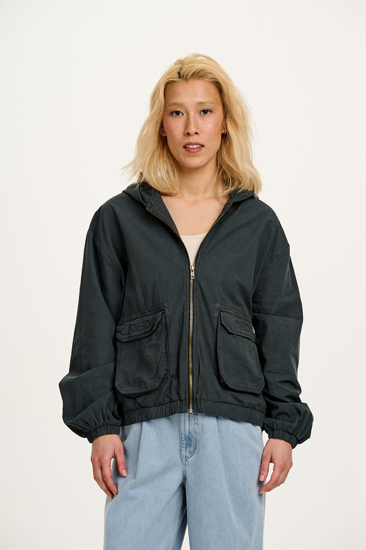 Jai - Lightweight Cotton Jacket in Midnight Black