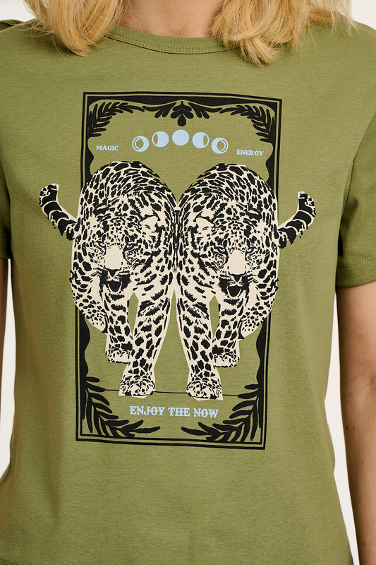 Maya - Cotton T-Shirt in Enjoy The Now Print