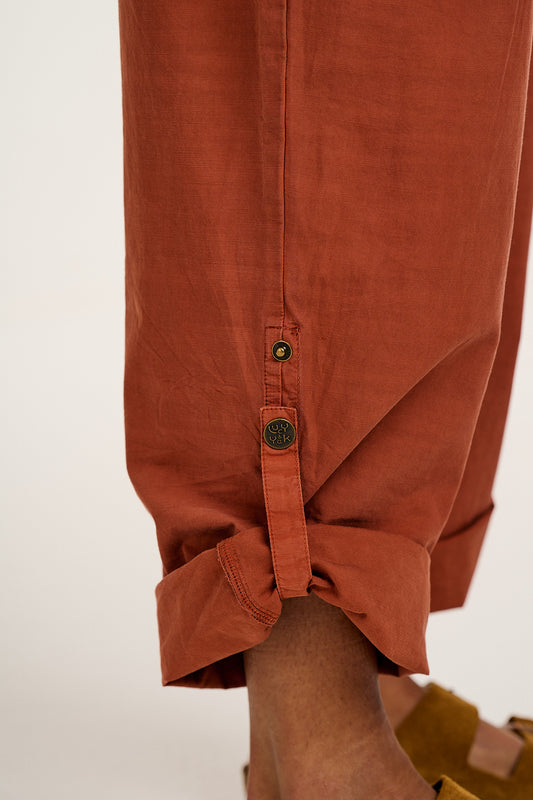 Colorado - Cotton Cargo Dungarees in Amber Orange