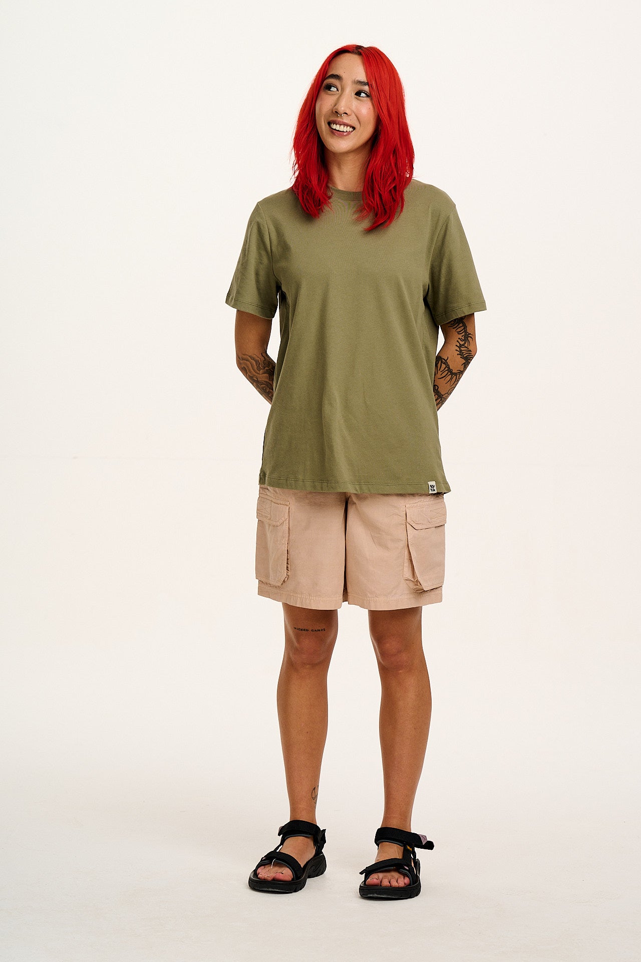 Denver - Cotton T-Shirt in Khaki