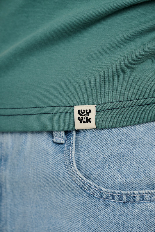 Avi - Long Sleeve Raglan T-Shirt in Blue Varsity