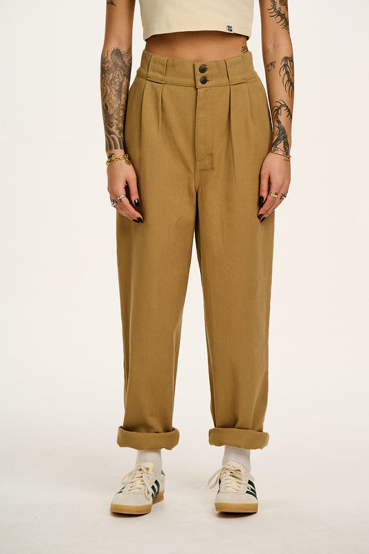 Addison - Cotton Jeans in Vintage Tan