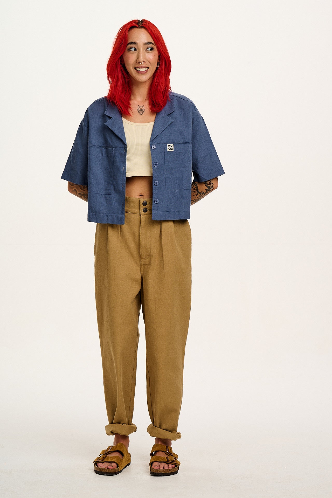 Addison - Cotton Jeans in Vintage Tan