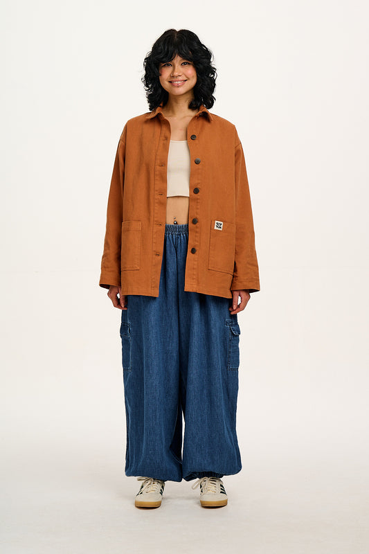 Olly - Cotton Jacket in Amber Orange