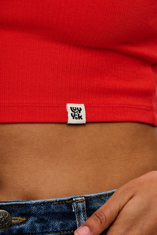 Josy - Vest Top in Cherry Red