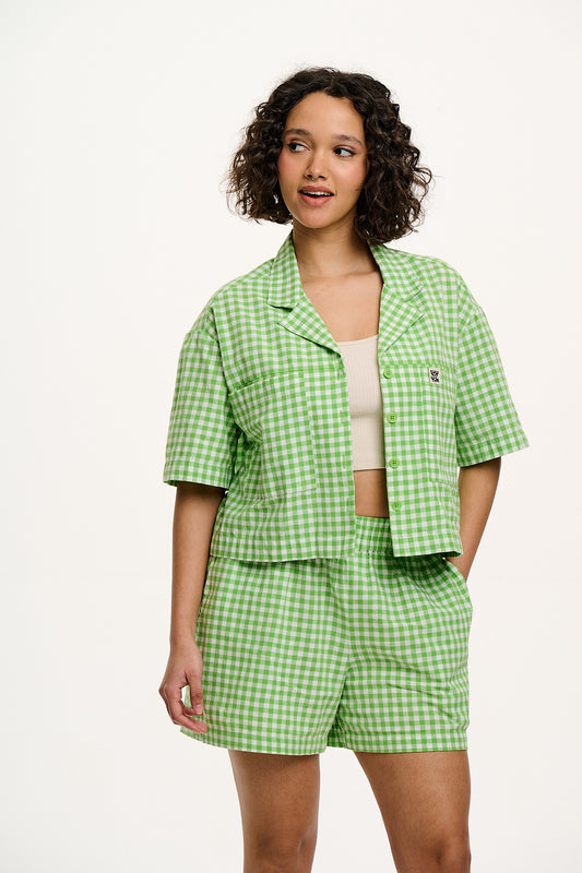 Alfie - Cotton Shirt in Green Bonitto Gingham