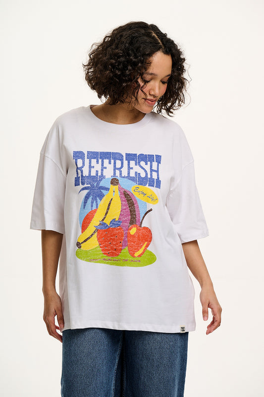 Benny - Oversized Cotton T-Shirt in Refresh Print