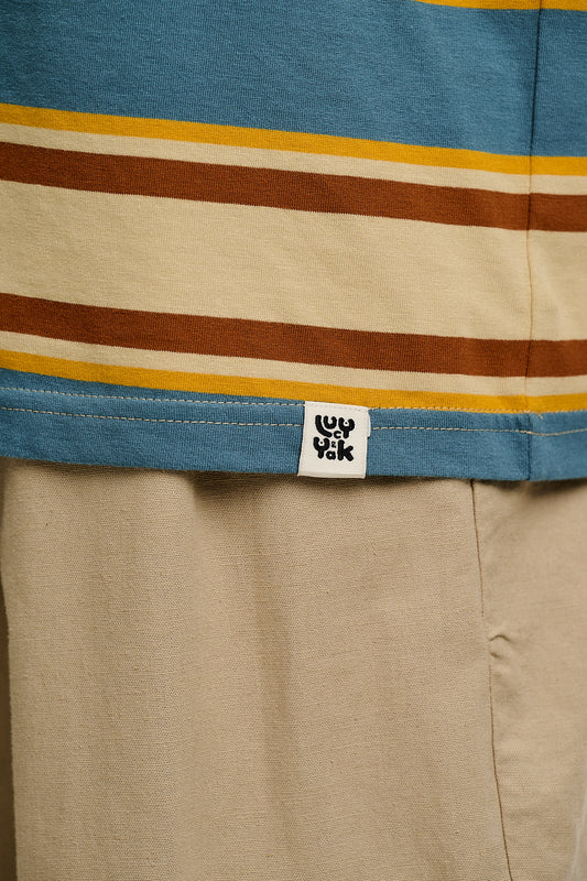 Benny - Oversized Cotton T-Shirt in Mirage Stripe