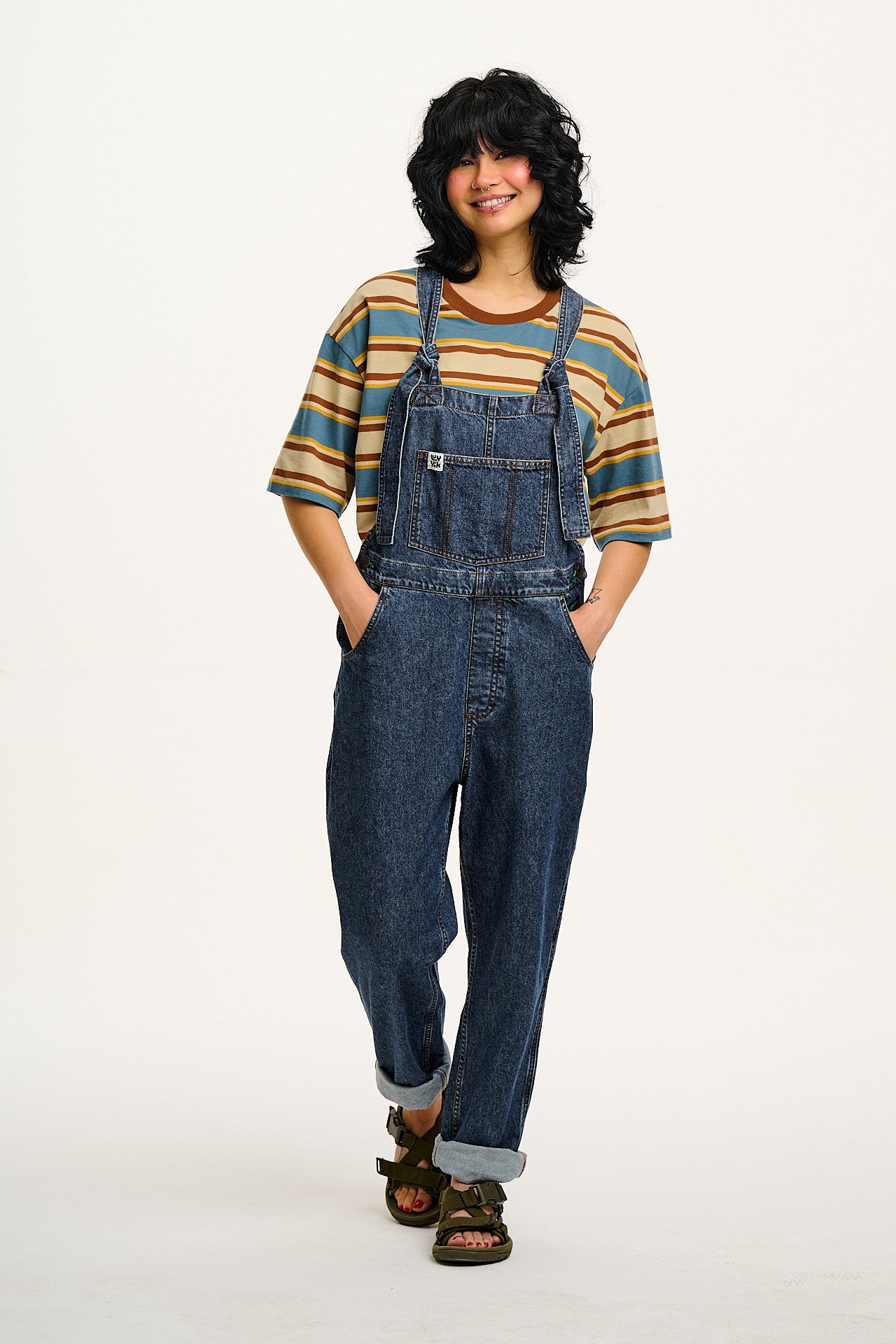 Benny - Oversized Cotton T-Shirt in Mirage Stripe