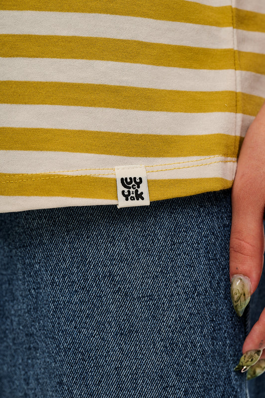 Denver - Cotton T-Shirt in Yellow Sunshine Stripe