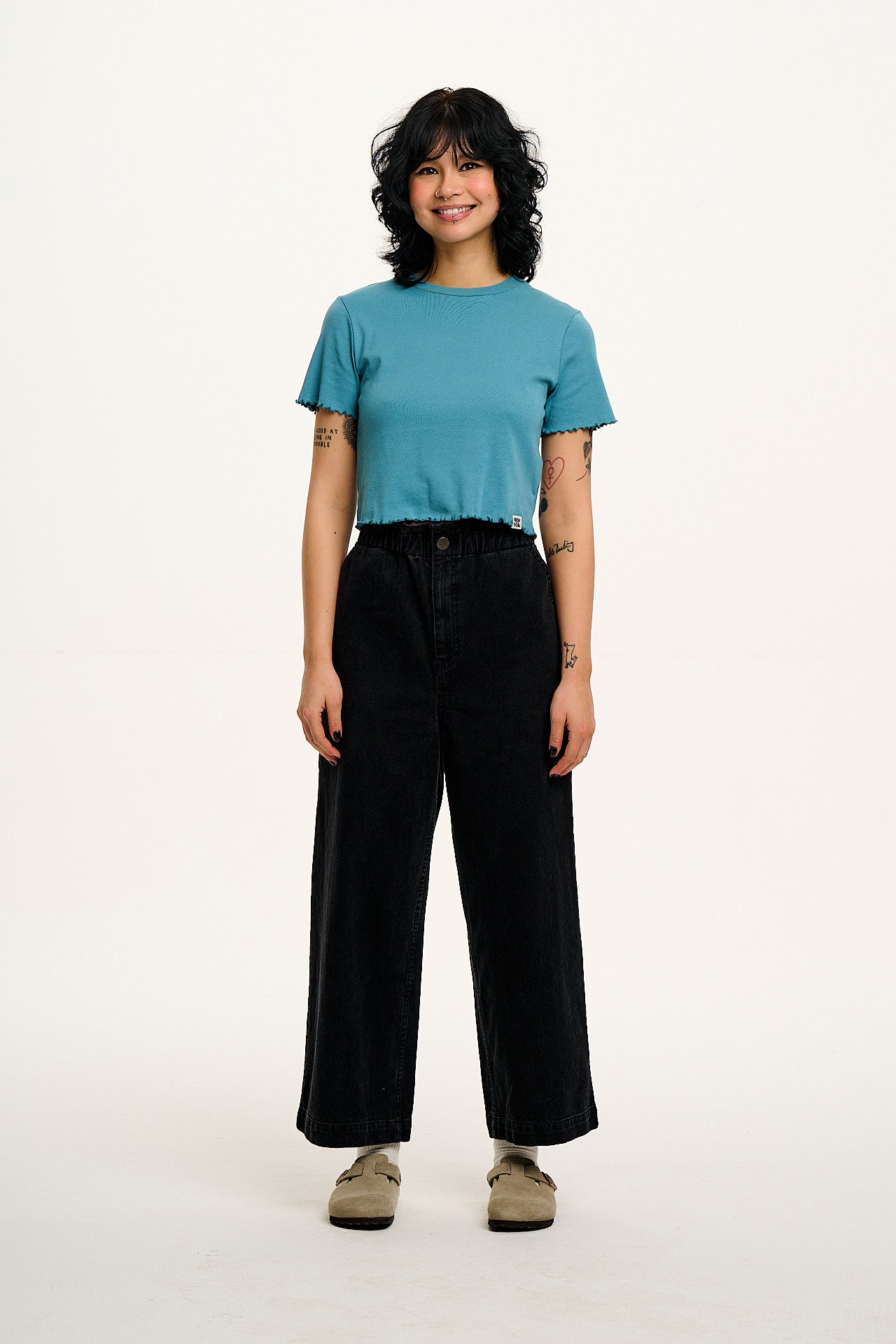Cody - Paper Bag Jeans in Black Denim