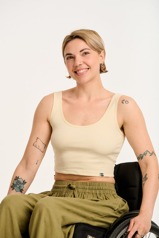 Josy - Vest Top in Ecru - OLD SKU (POS) (SUMMER)