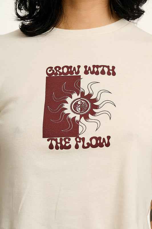 Greta - Cropped Cotton Top in Grow with the Flow Print