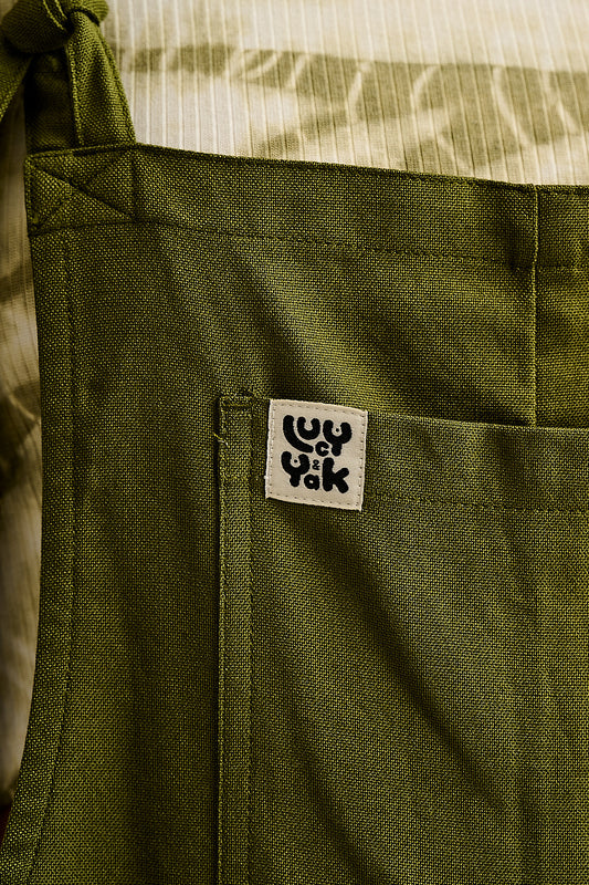 Una - Cotton Dungarees in Khaki Green
