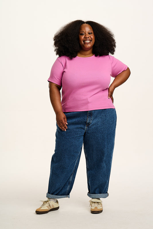 Gracie - Cotton T-Shirt in Opera Mauve Pink