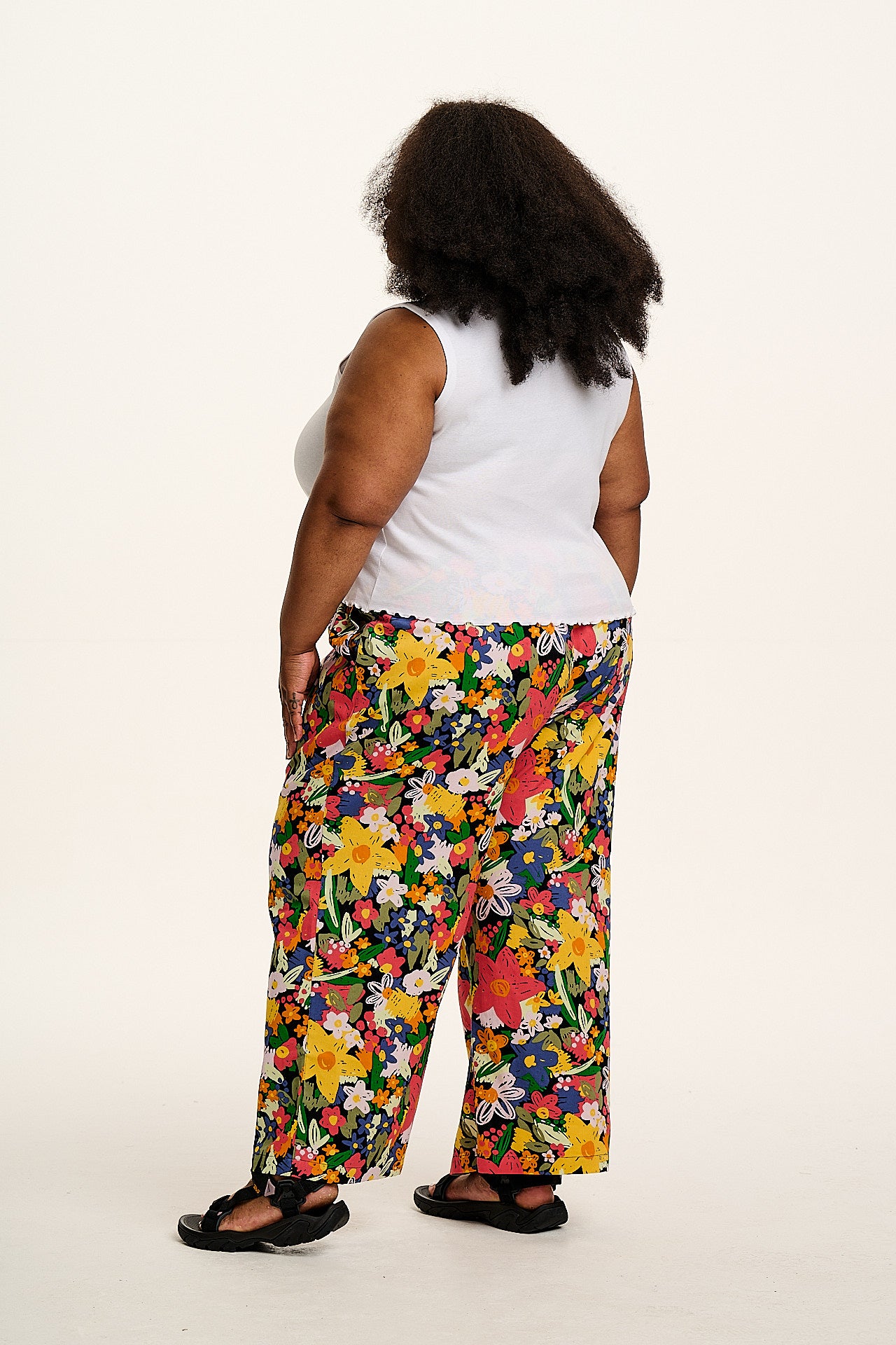 Chuck - Wide Leg Cotton Trousers in Eloise Floral Print