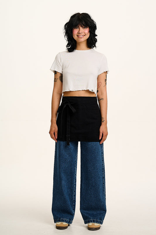 Millau - Midweight Cotton Waist Apron in Black