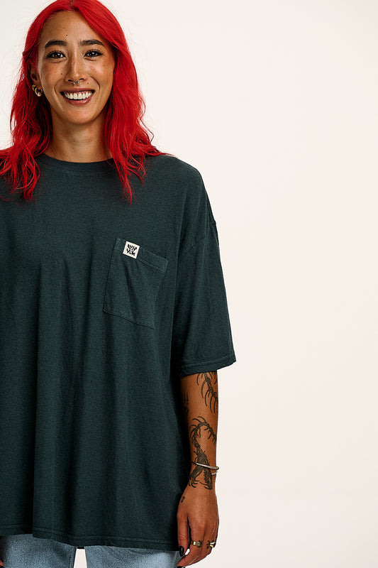 Toulon - Short Sleeve Pocket Tee in Midnight Black
