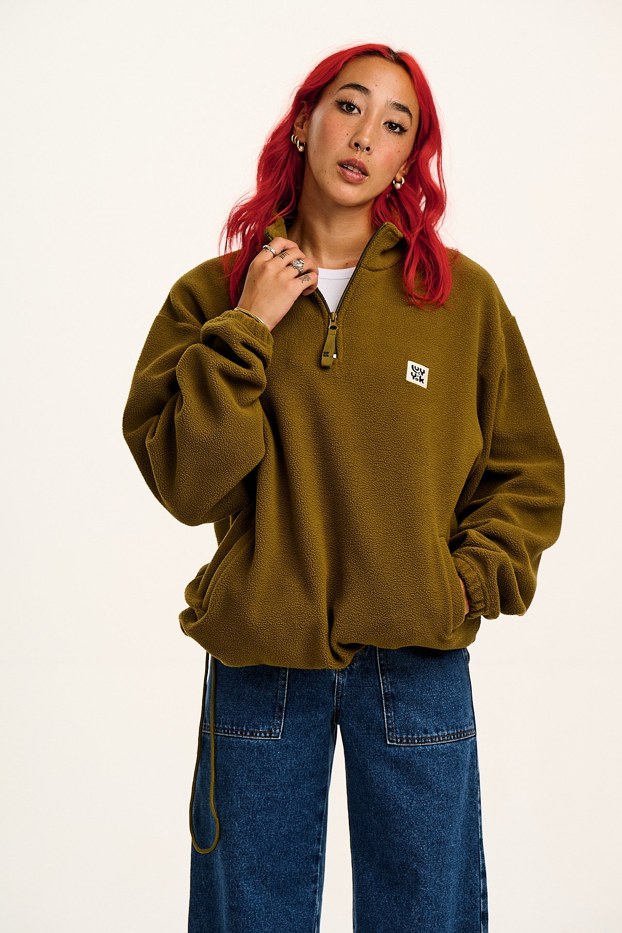 Stevie Polar Fleece in Khaki Green – Lucy Yak