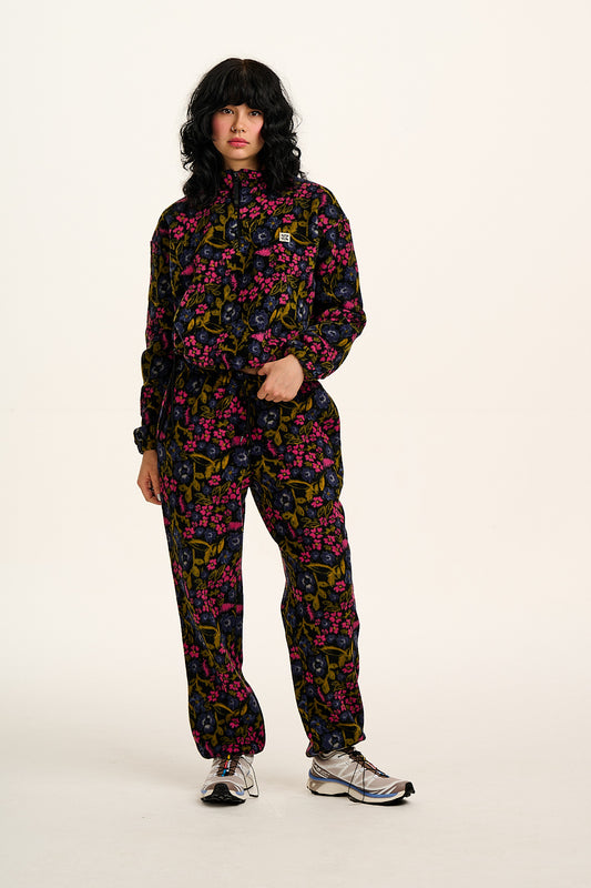 Blake - Cropped Fleece in Grunge Ditsy Floral