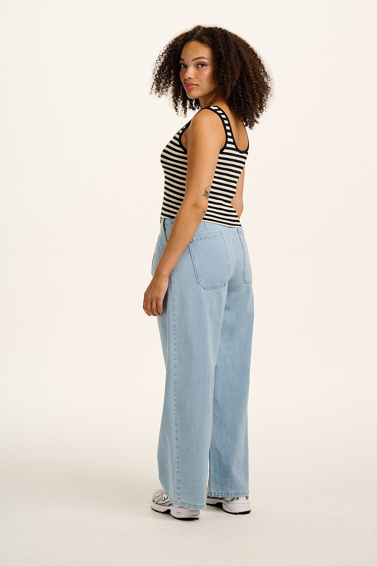 Eden - Vest in Black & White Stripe