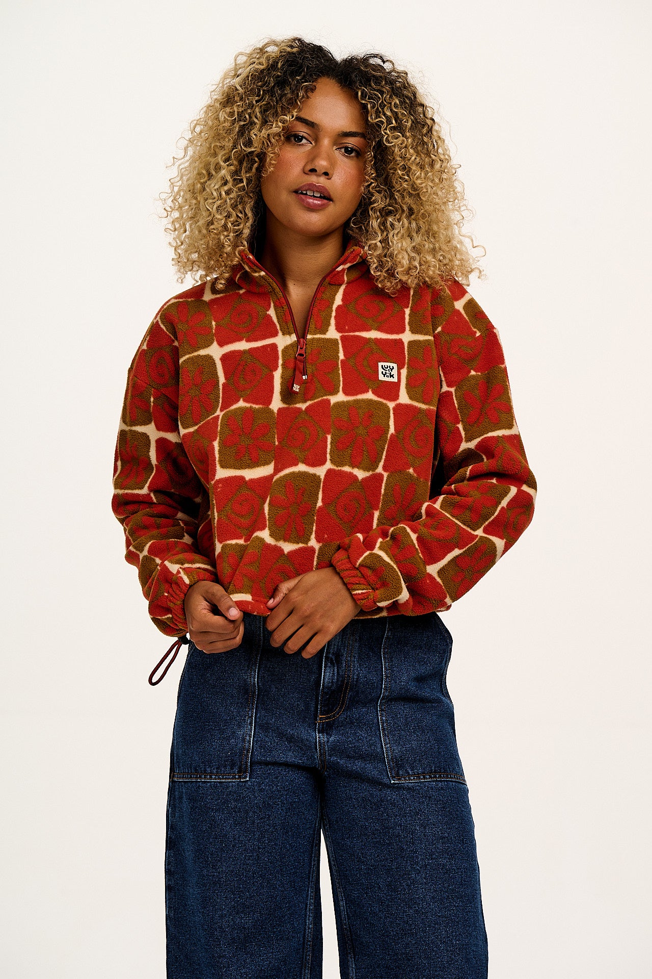 Blake - Cropped Polar Fleece in Rust Floral – Lucy & Yak