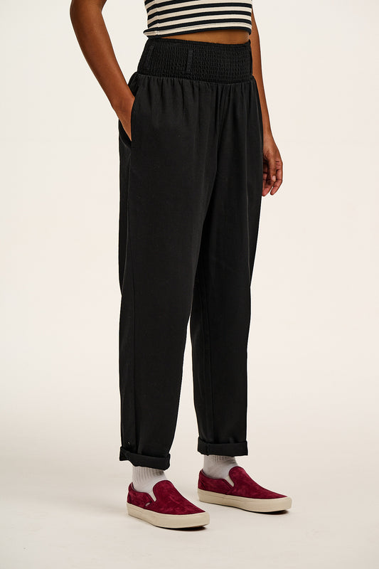Alexa - Cotton Trousers in Black