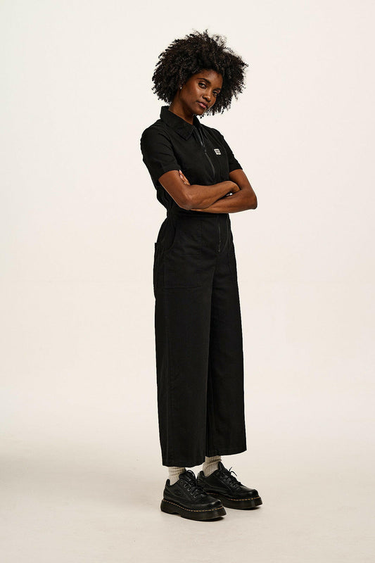 Ragan - Cotton Jumpsuit in Black