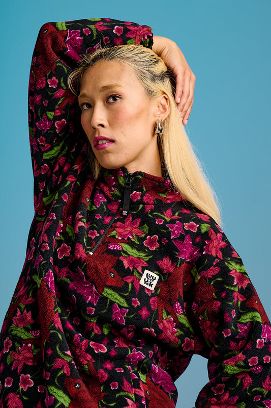 Stevie - Polar Fleece in Pink Koi Print