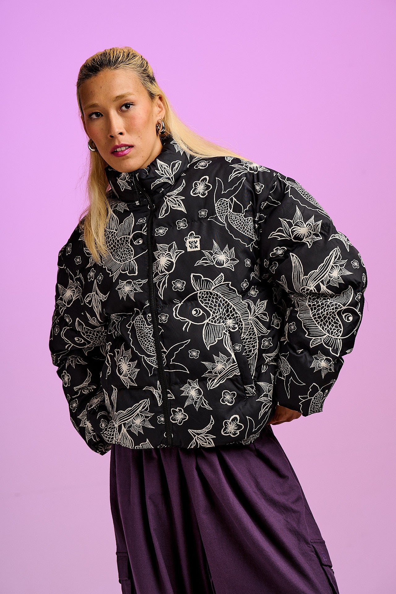 Paloma - Puffer Jacket in Koi Print