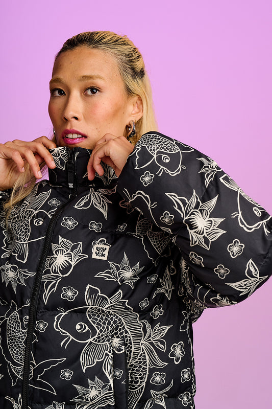 Paloma - Puffer Jacket in Koi Print