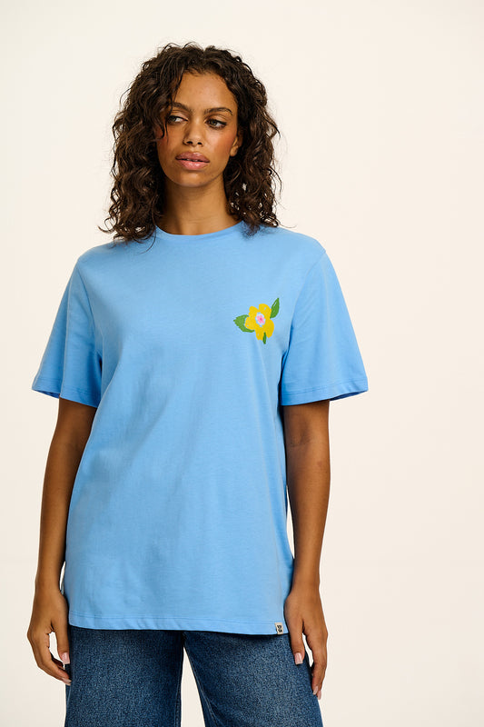 Denver - Cotton T-Shirt in Blue Bloomin' Flowers Print