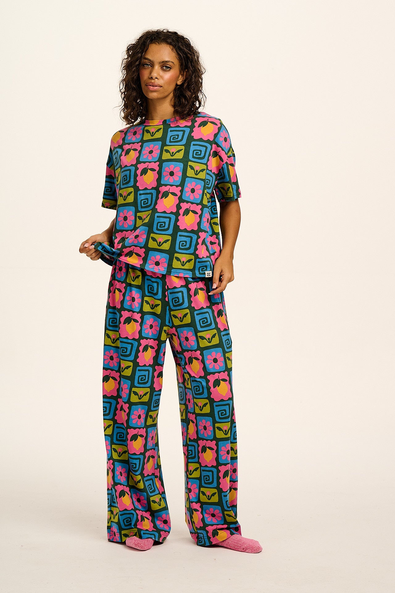 Sabrina - Soft Cotton Pyjamas in Fruity Patchwork