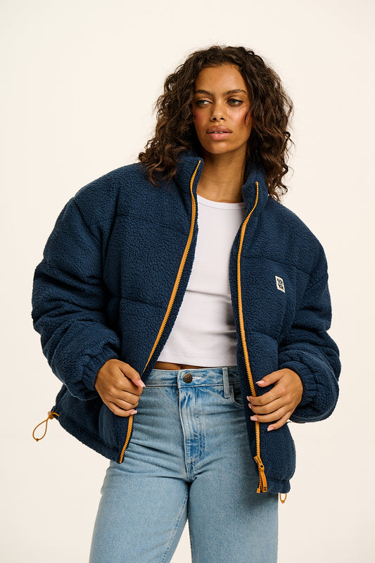 Paloma - Borg Puffer Jacket in Blue