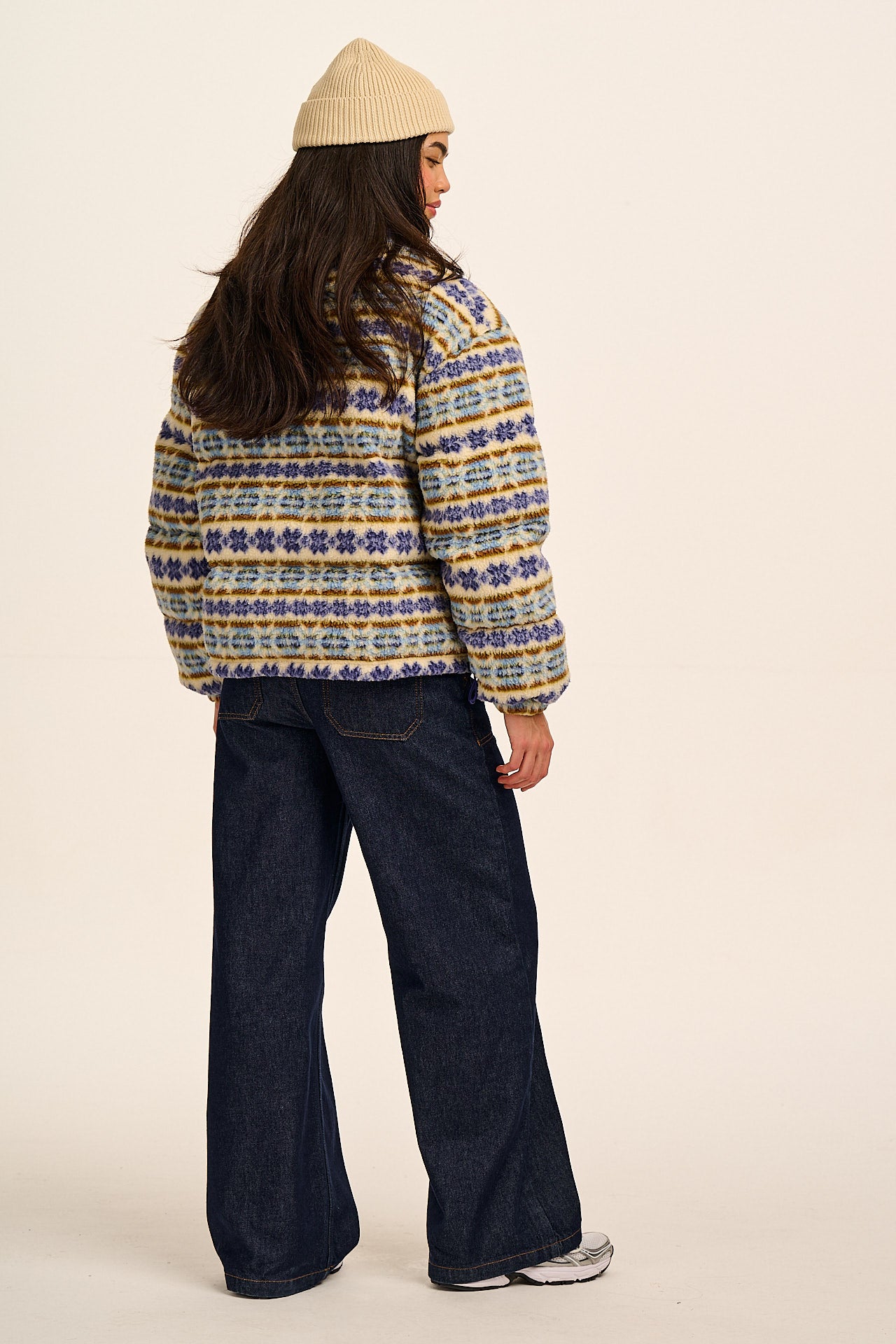 Paloma - Borg Puffer Jacket in Argyle