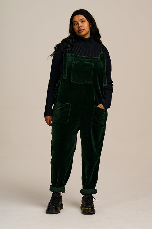 Original - Cotton Velvet Dungarees in Jade