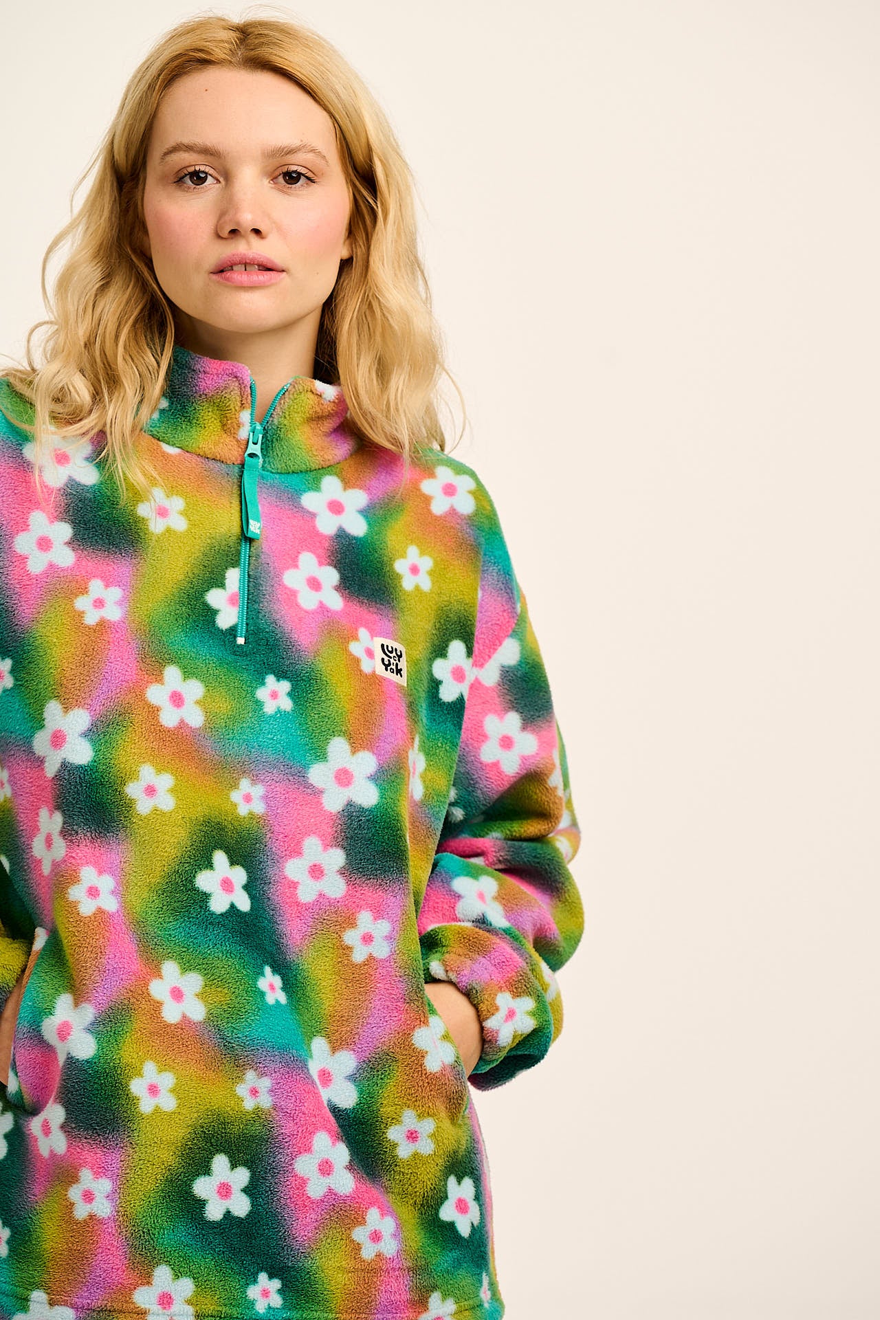 Stevie - Soft Polar Fleece in Tie Dye Daisy Lu