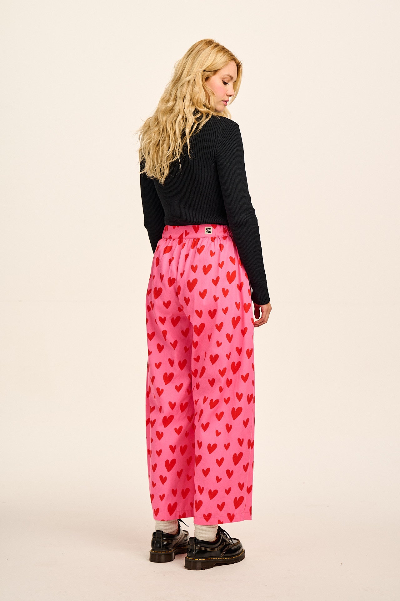 Beau - Barrel Leg Cotton Trousers in Cupid