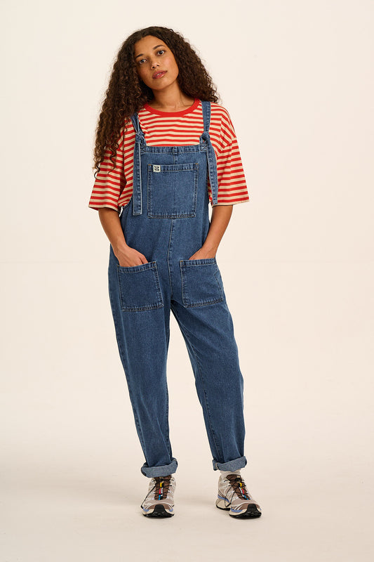 Original - Denim Dungarees in Mid Wash Blue