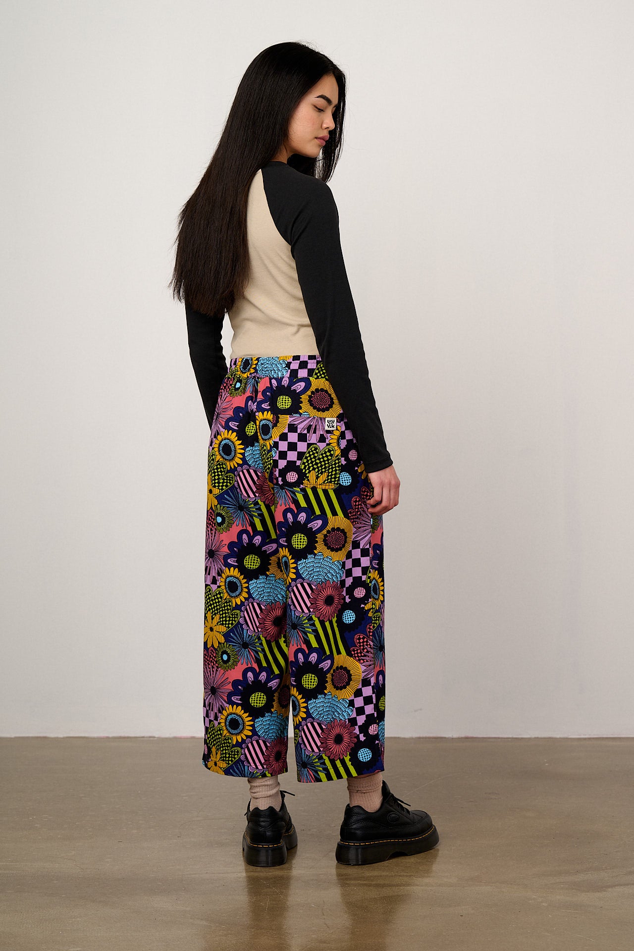 Chuck - Wide Leg Cotton Trousers in Dreams Over Reality