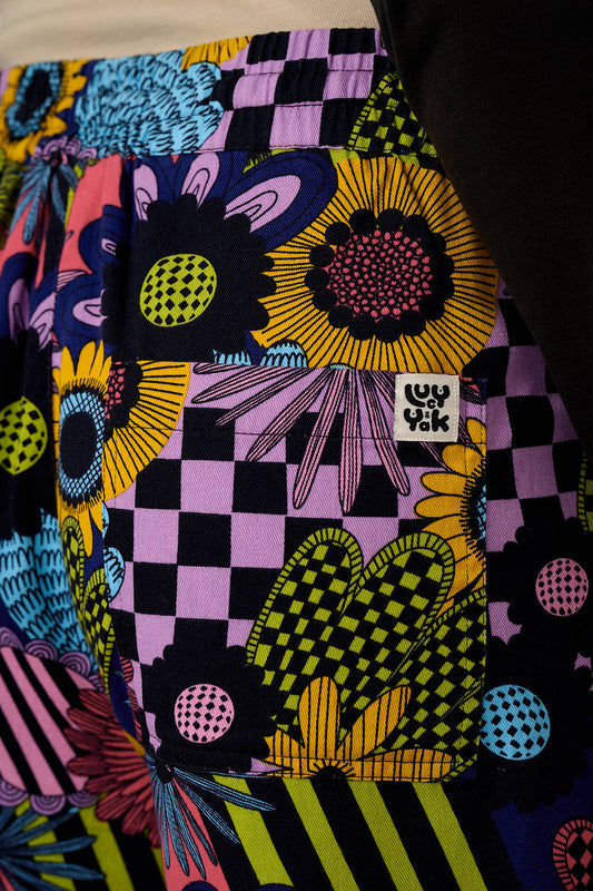 Chuck - Wide Leg Cotton Trousers in Dreams Over Reality