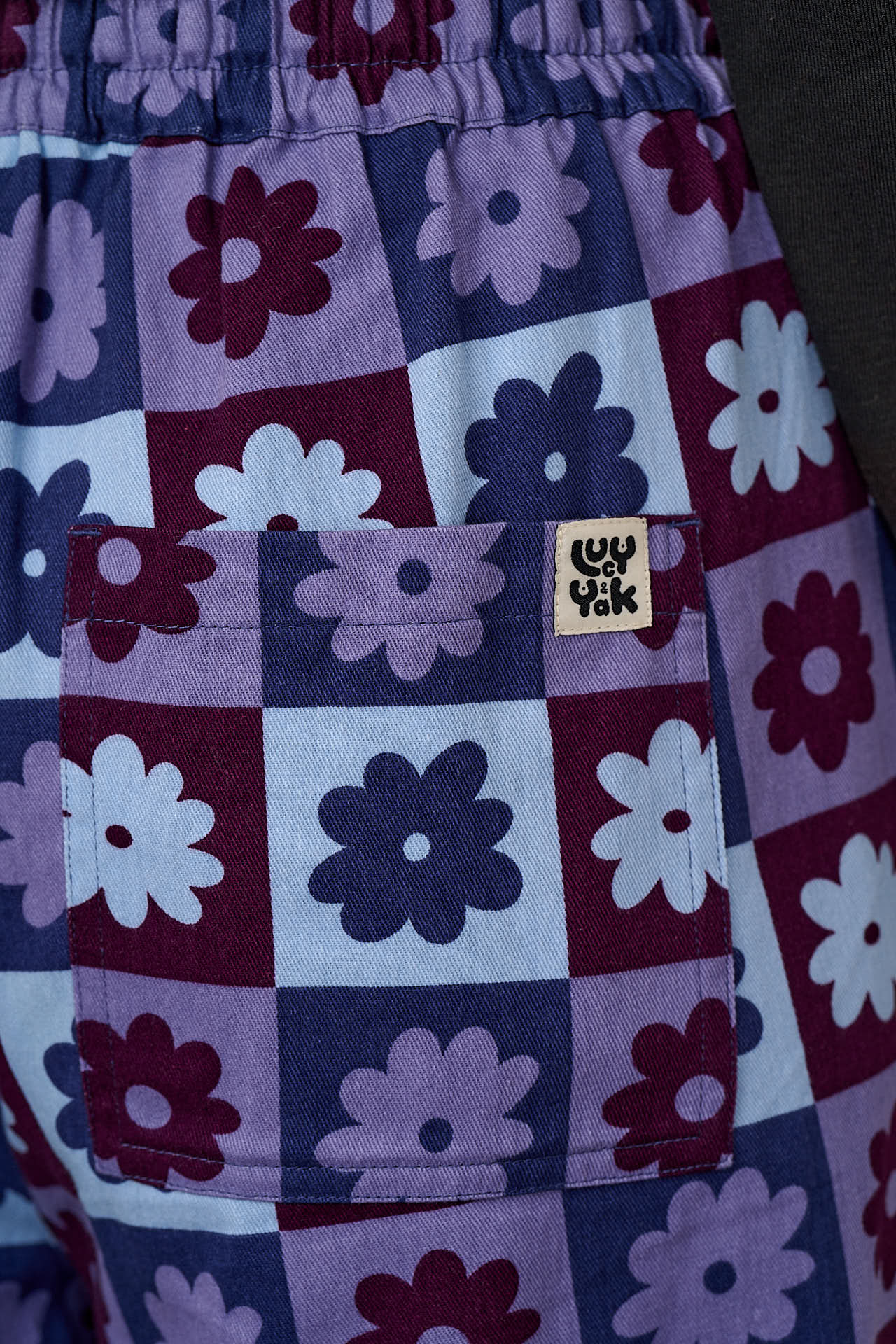 Norris - Wide Leg Cotton Trousers in Delano Checkerboard