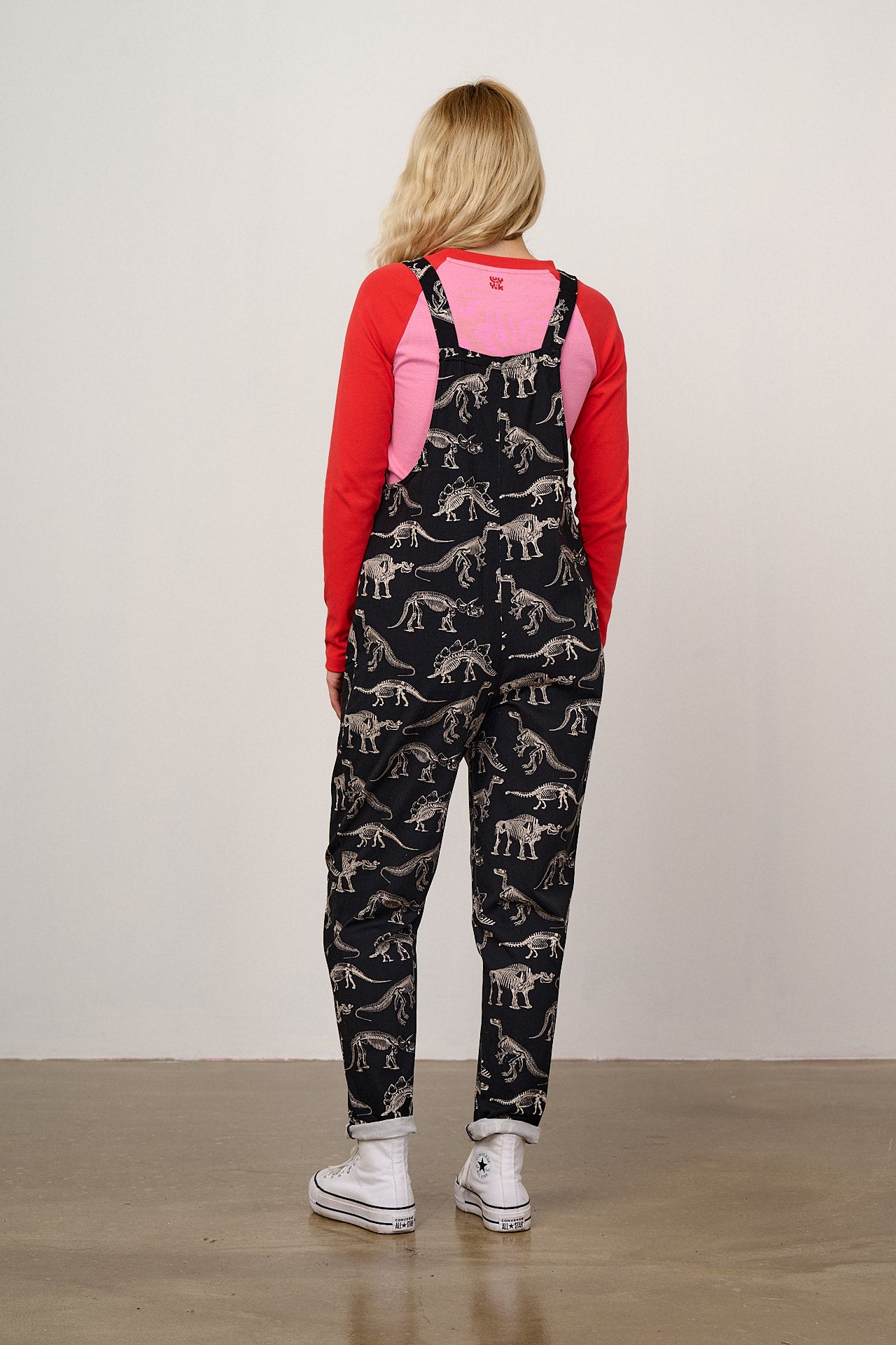 L.E. Original - Cotton Dungaree in B&W Dinosaur Natural History Museum & Yak