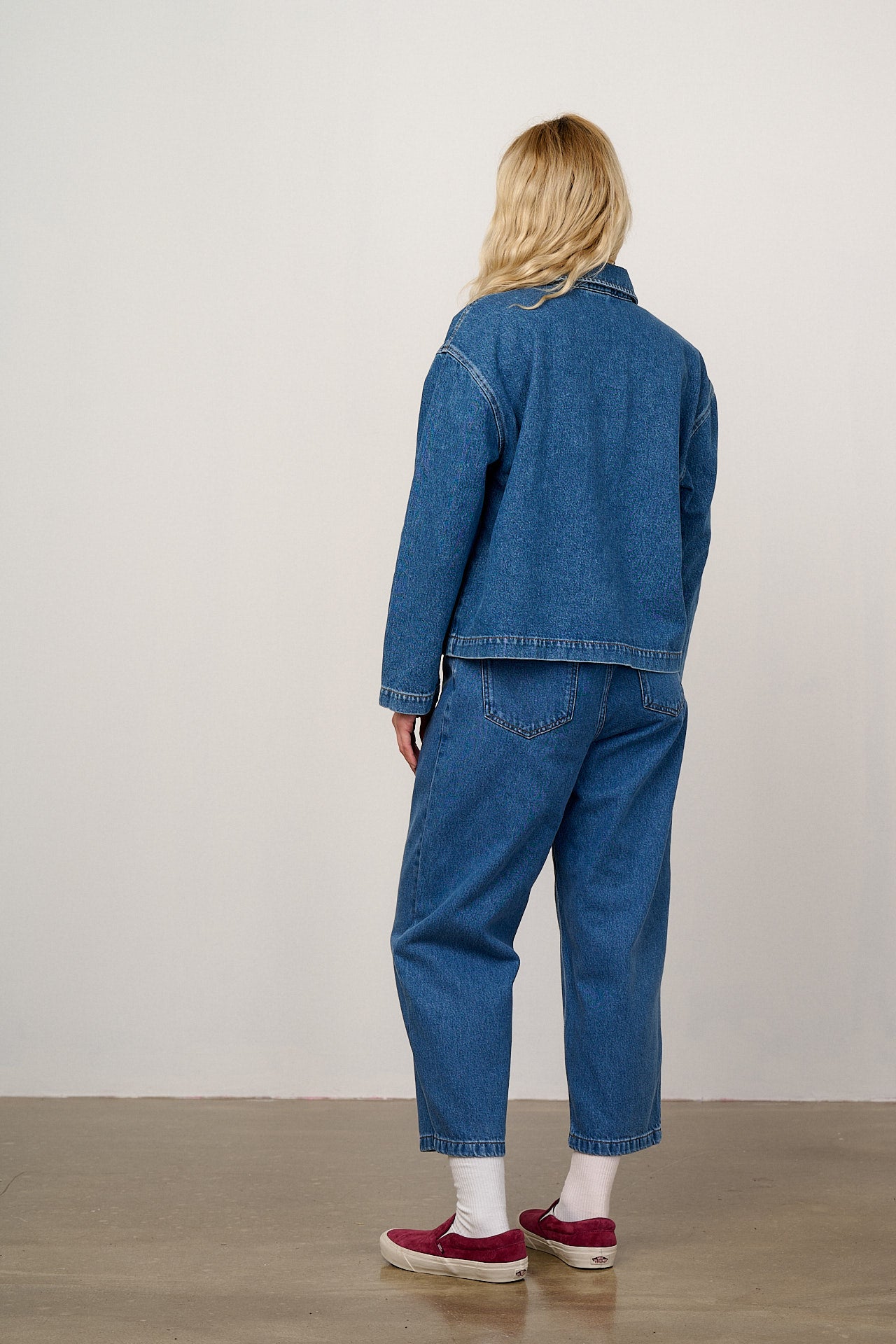 Connie - Denim Jacket in Mid Wash Blue