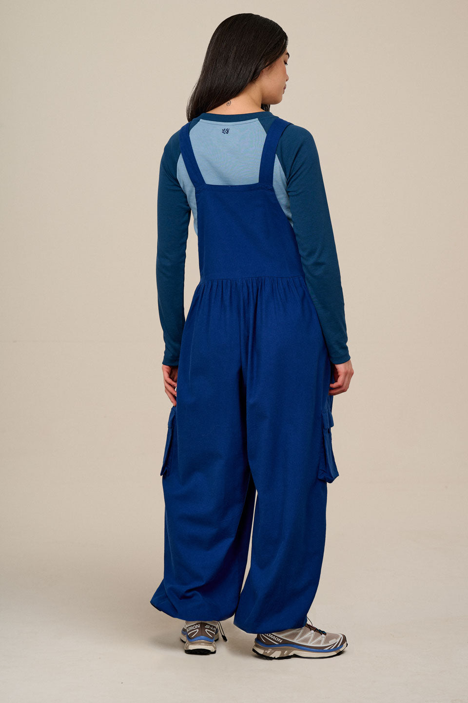 Miyada - Brushed Cotton Dungarees in Navy