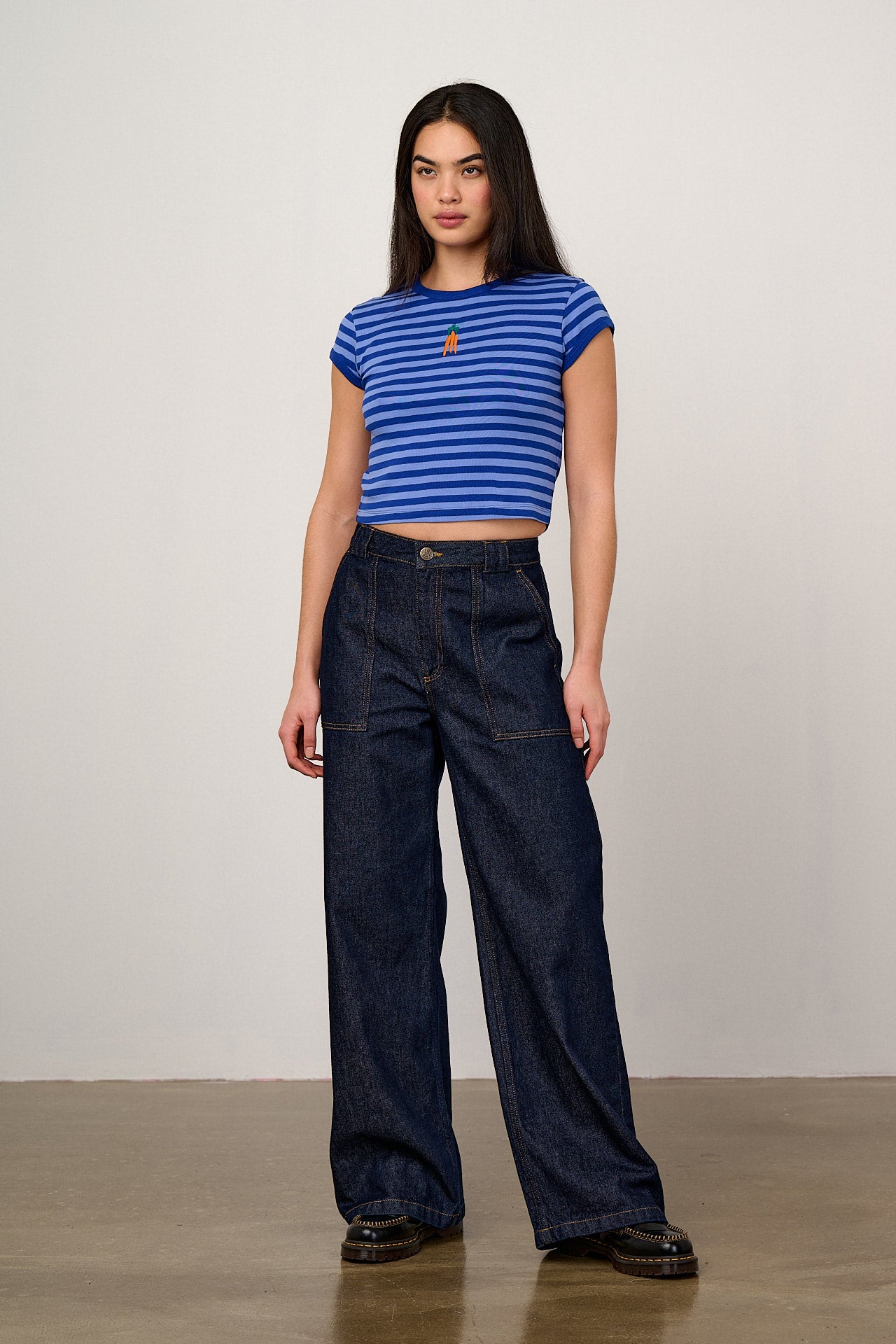 Delores - Wide Leg Denim Jeans in Indigo
