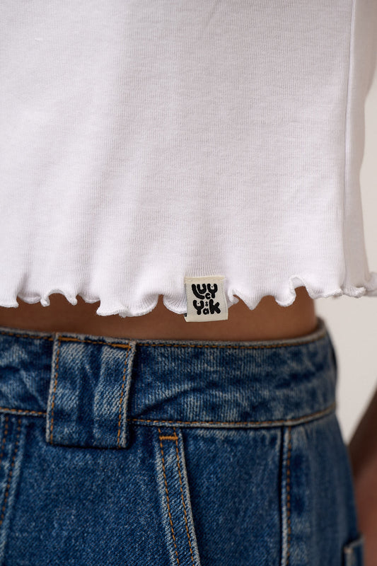 Etta - Cotton Jersey Sleeveless Tank in White