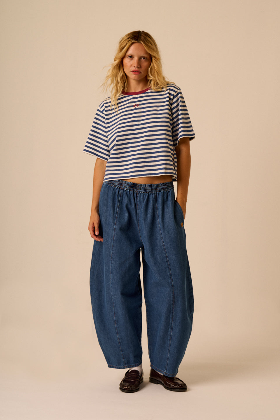 Obregon - Denim Barrel Leg Jeans in Midwash